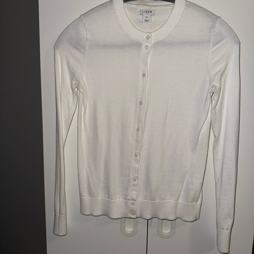 J. Crew Women's White Button-Up Cardigan XXS